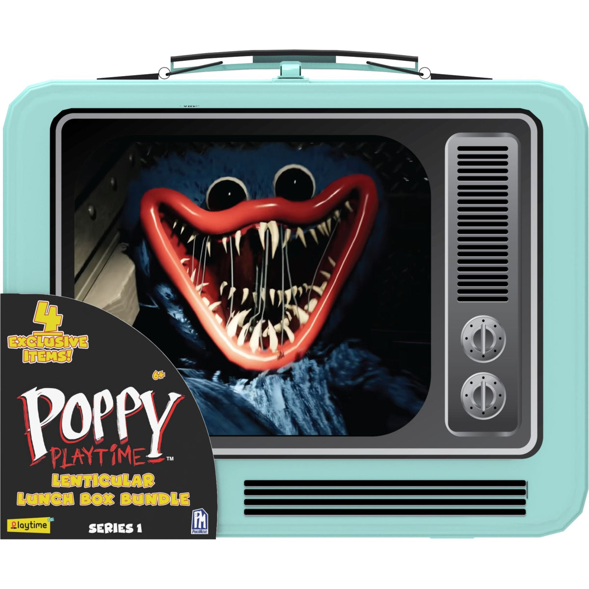 Poppy Playtime Lenticular Lunch Box Bundle with Huggy Wuggy Collectibles