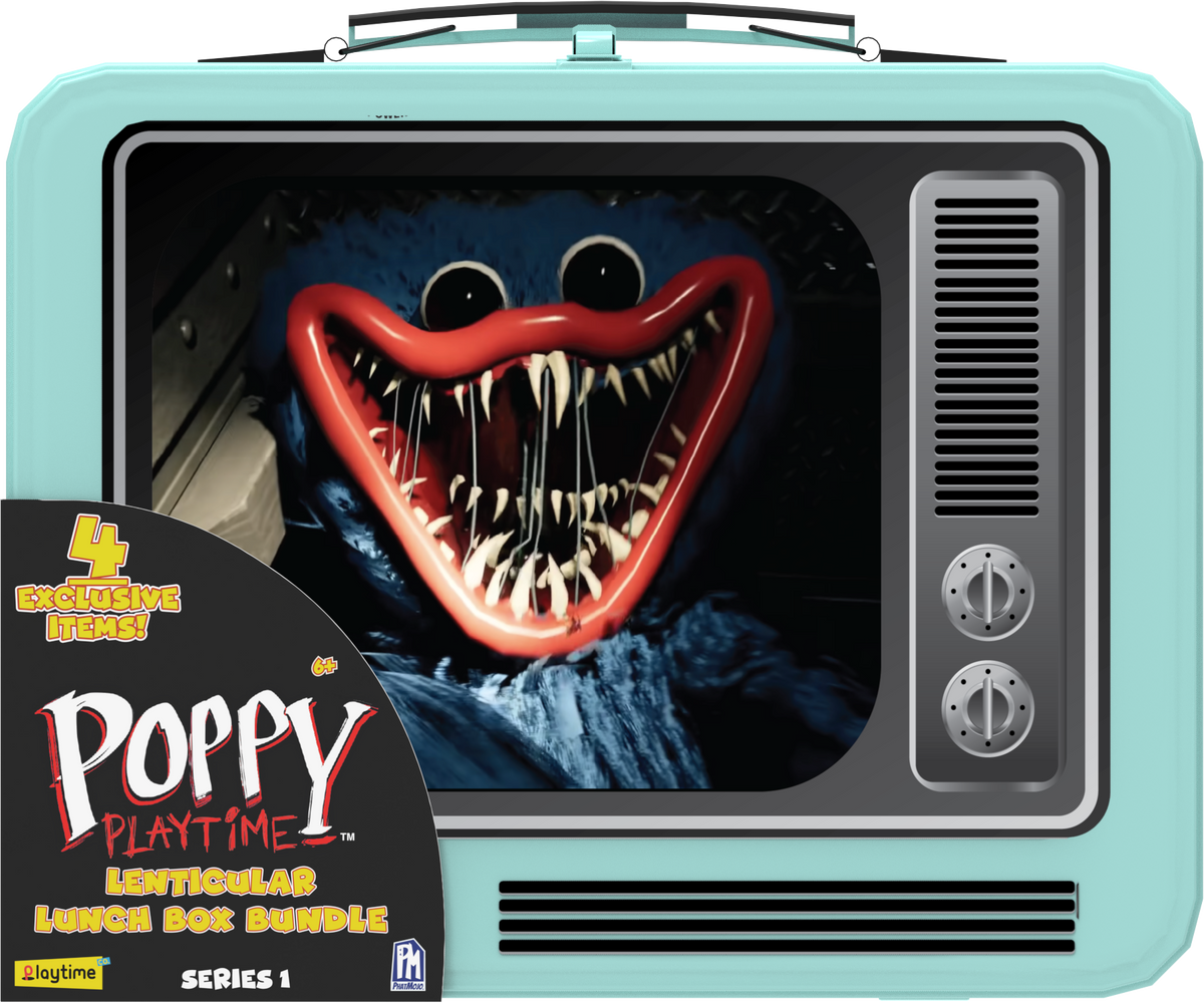 Poppy Playtime Lenticular Lunch Box Bundle with Huggy Wuggy Collectibles