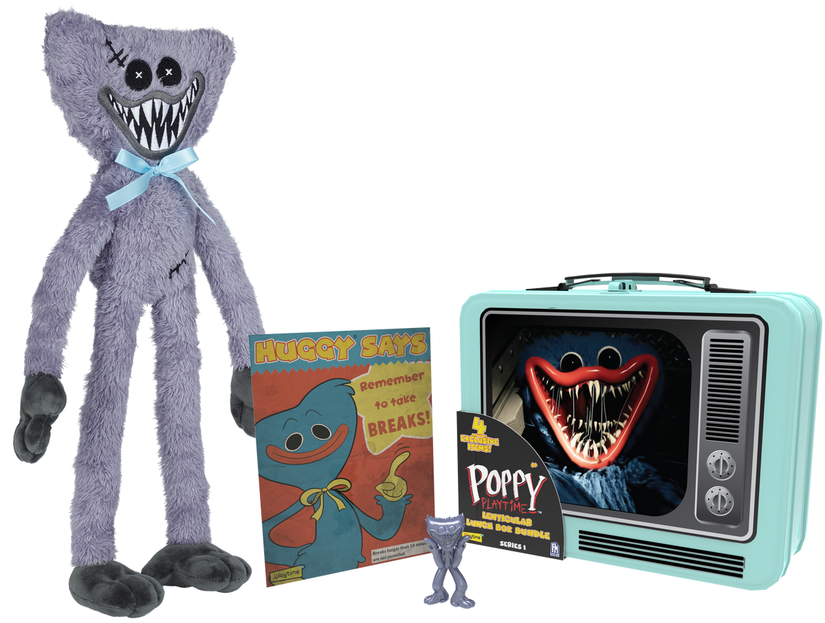 Poppy Playtime Lenticular Lunch Box Bundle with Huggy Wuggy Collectibles