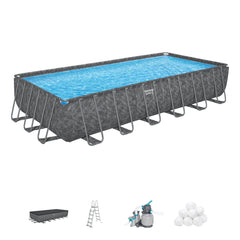Bestway Power Steel Rectangular Above Ground Pool Set - 732x366x132cm