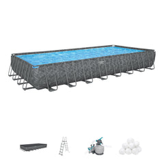Bestway Power Steel APX 365 Rectangular Above Ground Pool Set - 956x488x132cm