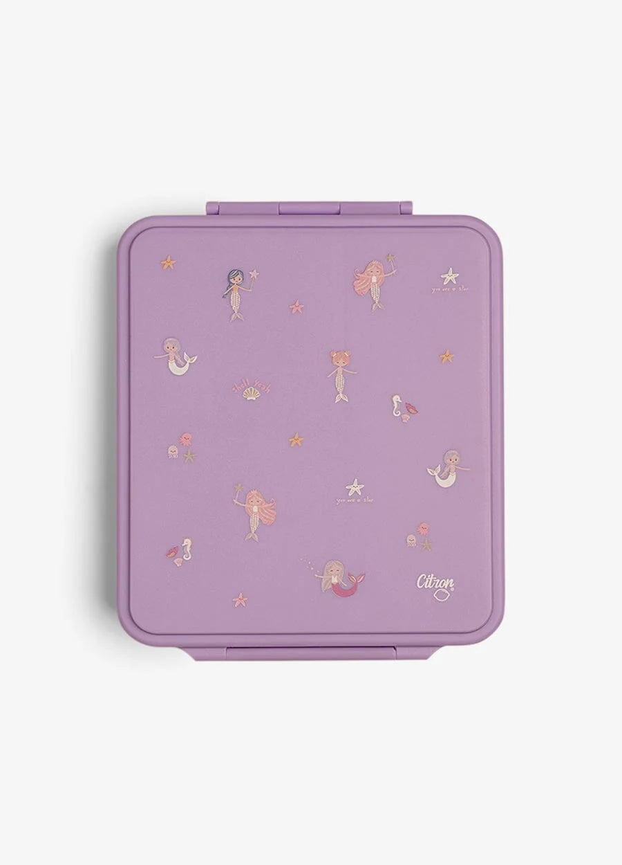 Citron Mermaid Grand 4-Compartment Lunch Box with Insulated Food Jar