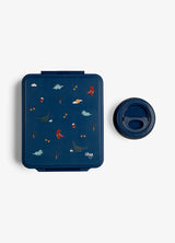 Citron Dino Grand 4-Compartment Lunch Box with Insulated Food Jar