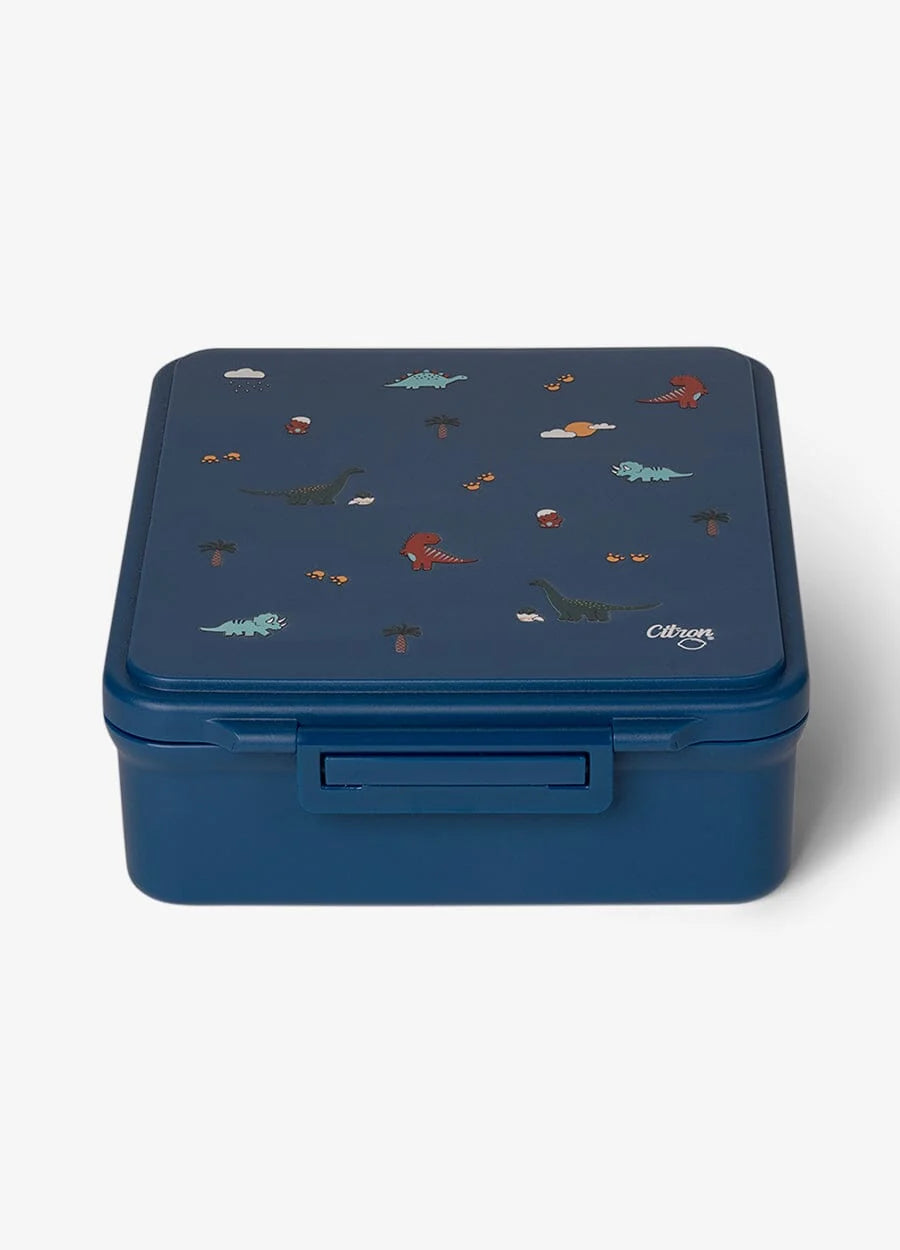 Citron Dino Grand 4-Compartment Lunch Box with Insulated Food Jar