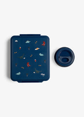 Citron Dino Grand 4-Compartment Lunch Box with Insulated Food Jar