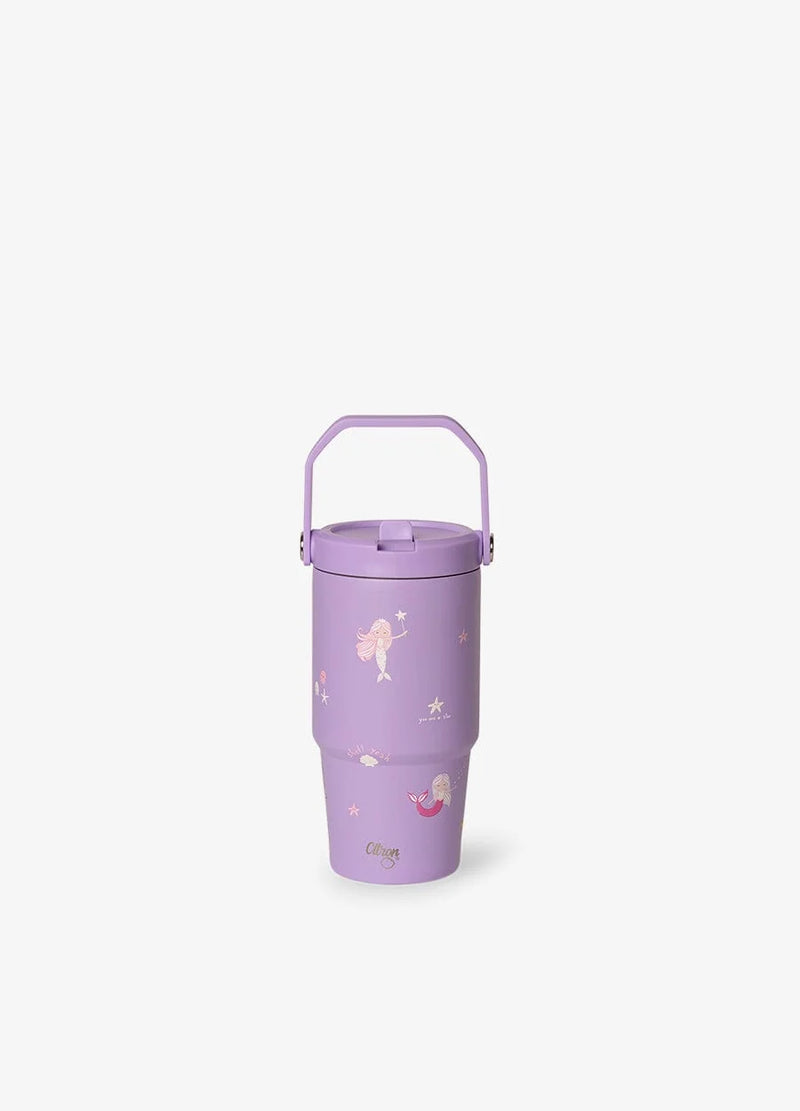Citron Mermaid Insulated Stainless Steel Tumbler with Handle - 600 ml
