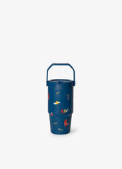 Citron Dino Insulated Stainless Steel Tumbler with Handle - 600 ml