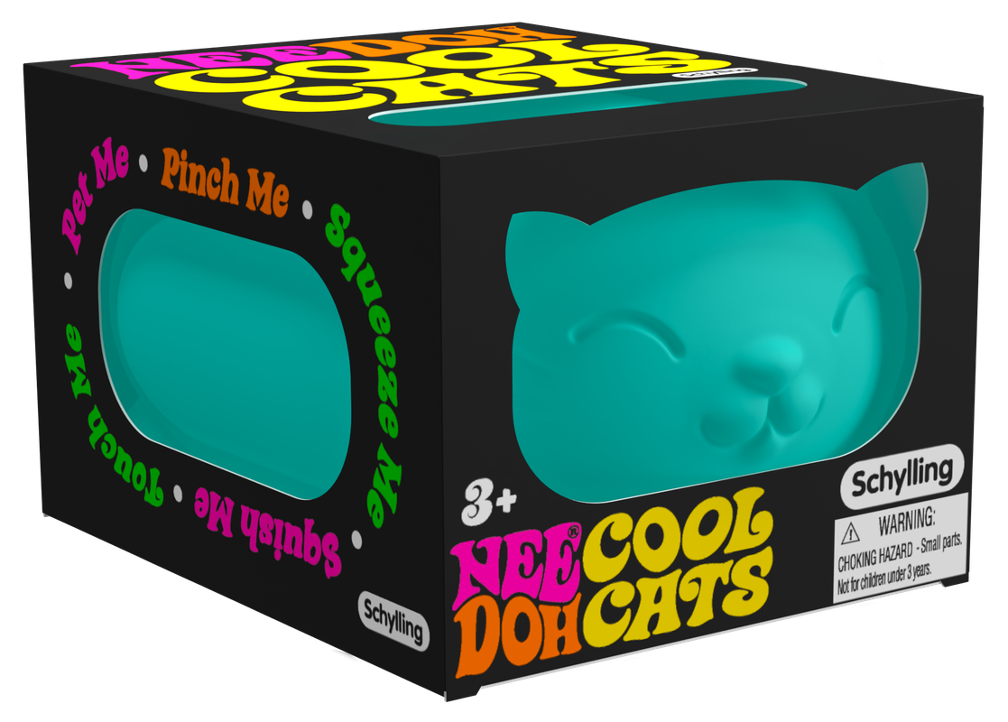 Needoh Cool Cat Sensory Squeeze Toy for Kids Assorted Colors