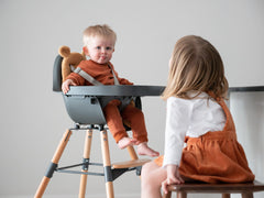 Childhome Evolu 2 Chair 2 in 1 + Bumper Natural Anthracite