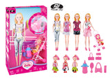 Power Joy Leila 3-in-1 Trolley Doll Set 31cm Fashion Doll with Trolley Playset Assorted Designs, 1 Piece, Random Selection