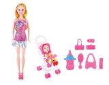 Power Joy Leila 3-in-1 Trolley Doll Set 31cm Fashion Doll with Trolley Playset Assorted Designs, 1 Piece, Random Selection