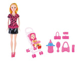 Power Joy Leila 3-in-1 Trolley Doll Set 31cm Fashion Doll with Trolley Playset Assorted Designs, 1 Piece, Random Selection