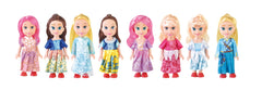 Power Joy Leila Princess Mini Sisters 8-in-1 Fashion Princess Doll Collection with Accessories for Kids