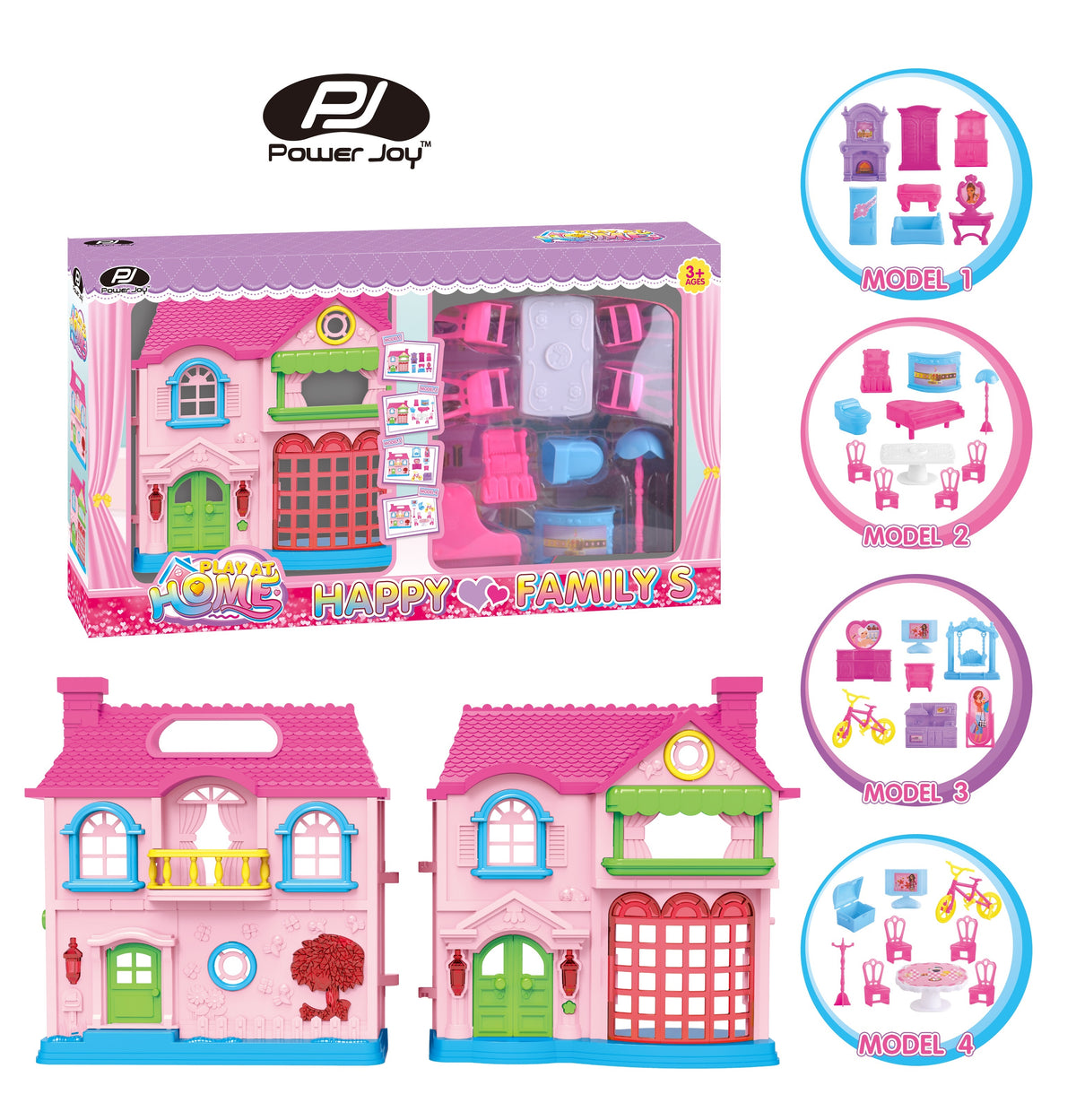 Power Joy Playhome Happy Family Playset for Kids Assortment