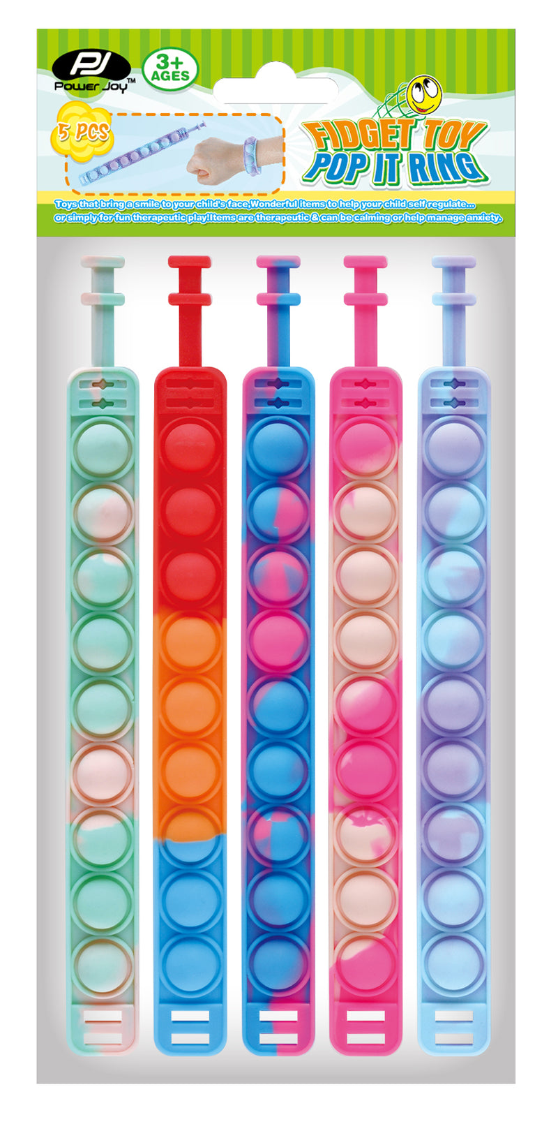 Pop It Fidget Bracelet Set Colorful Sensory Wrist Toys for Kids