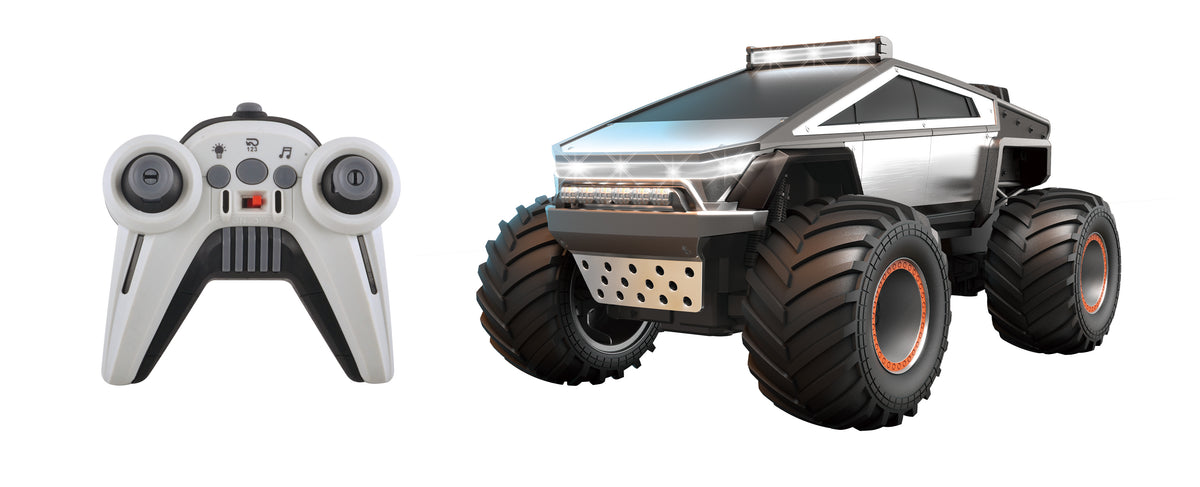 Demoz RC Monster Truckz 2.4GHz Metal Body Cybertruck with Lights & Music