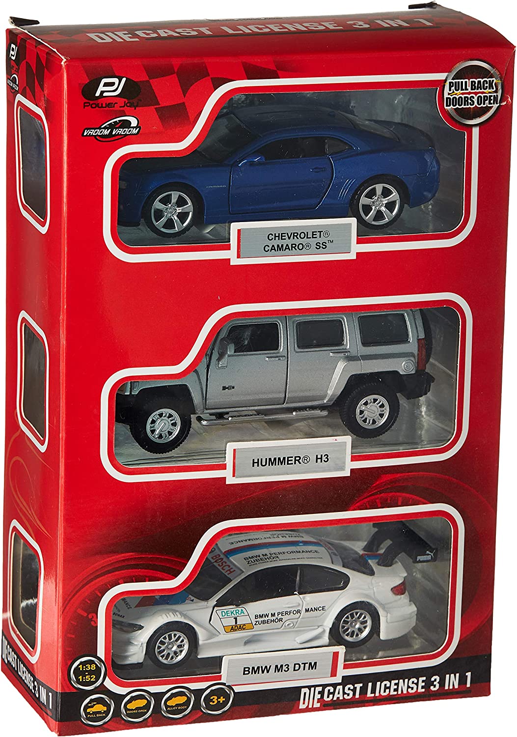 Power Joy Vroom Vroom Licensed 3-Piece Die-Cast Car Set