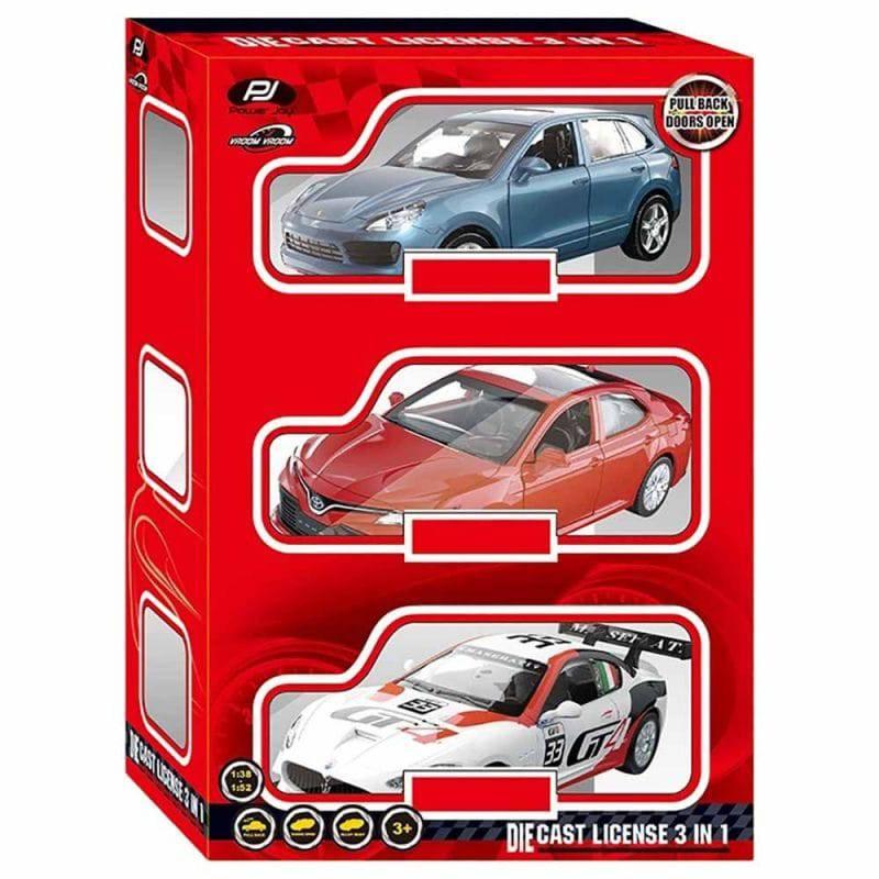 Power Joy Vroom Vroom Licensed 3-Piece Die-Cast Car Set
