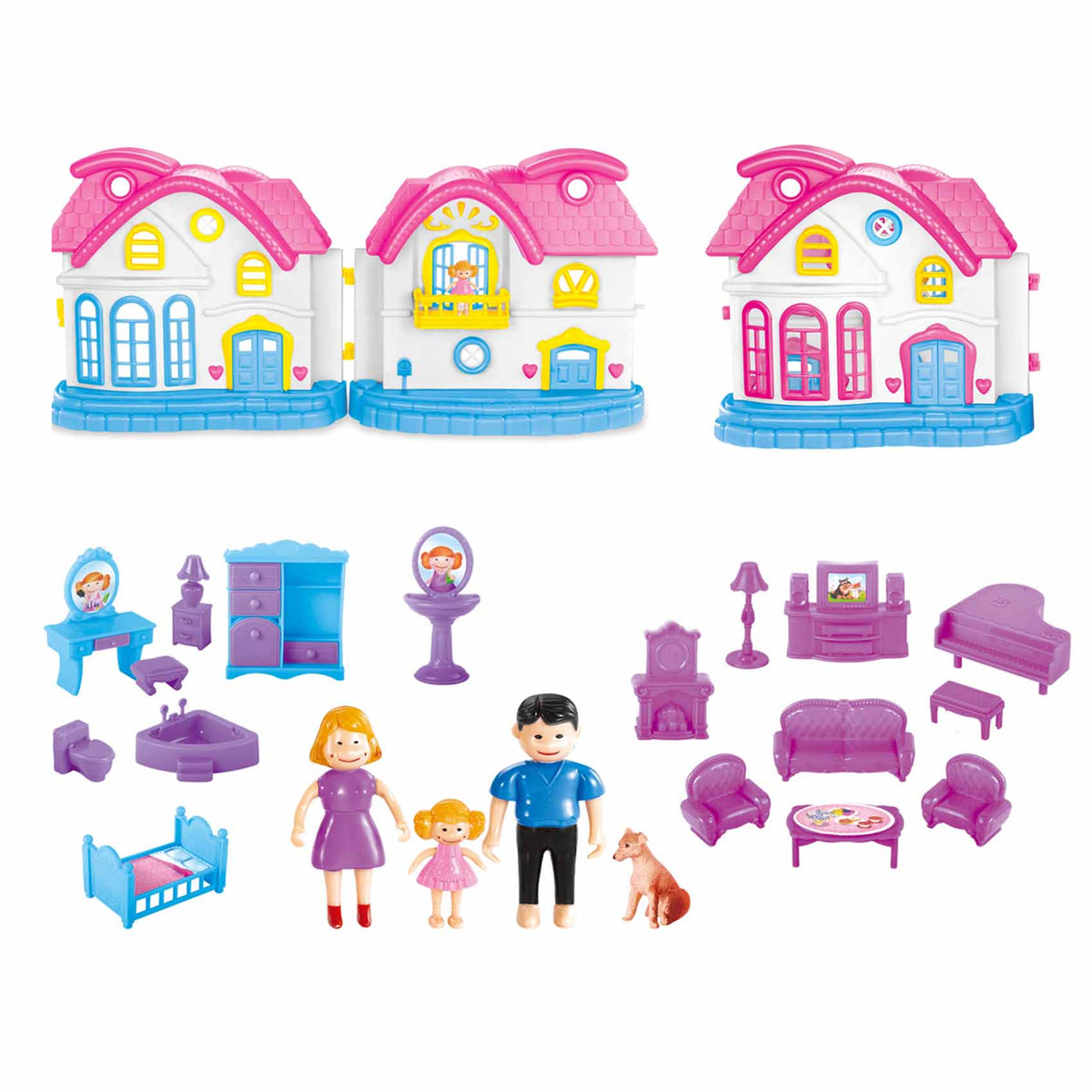 Power Joy Playhome My Happy Family Playset Battery Operated