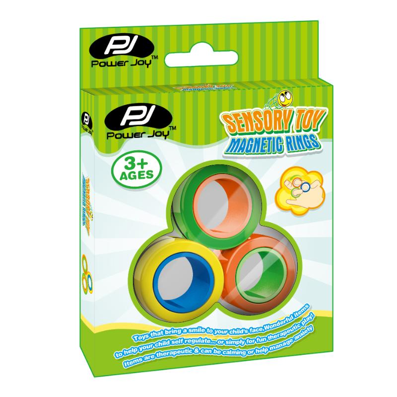 Magnetic Ring Sensory Fidget Toy 3-Piece - Smooth Hand Spinner Toy for Kids