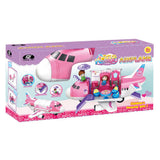 Power Joy Playhome Airplane Playset with 2 Mini Dolls for Kids