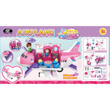 Power Joy Playhome Airplane Playset with 2 Mini Dolls for Kids