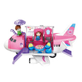 Power Joy Playhome Airplane Playset with 2 Mini Dolls for Kids