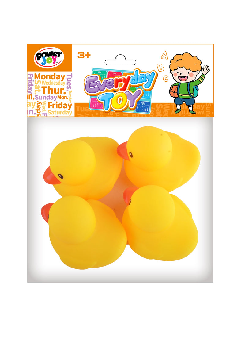 Power Joy Everyday Floating Bath Ducks 4-Piece Set for Kids