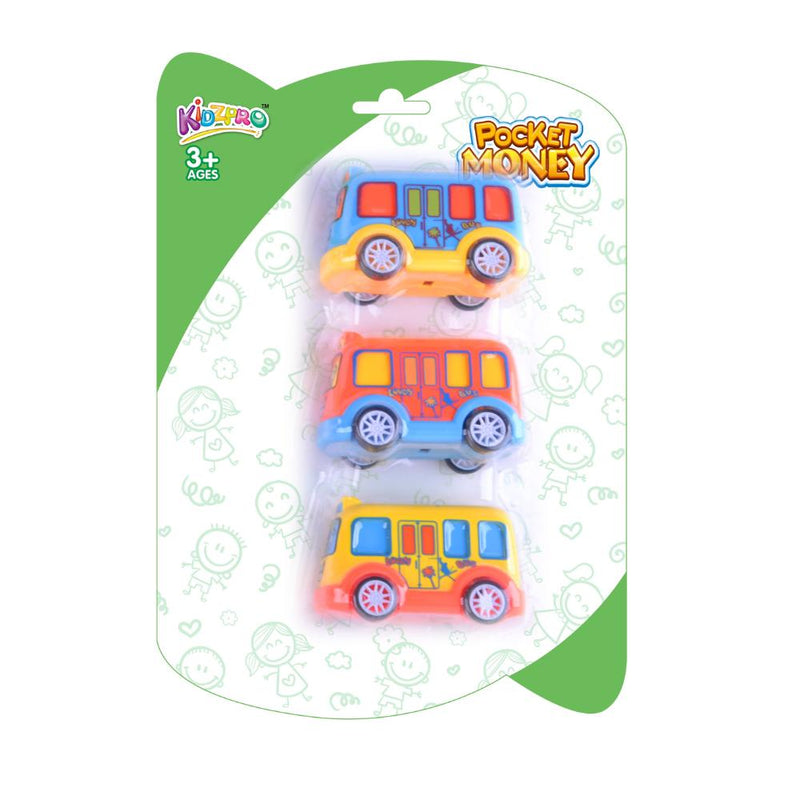 Kidzpro Funky Pull-Back Vehicles Toys for Kids - 3 Pieces Assorted