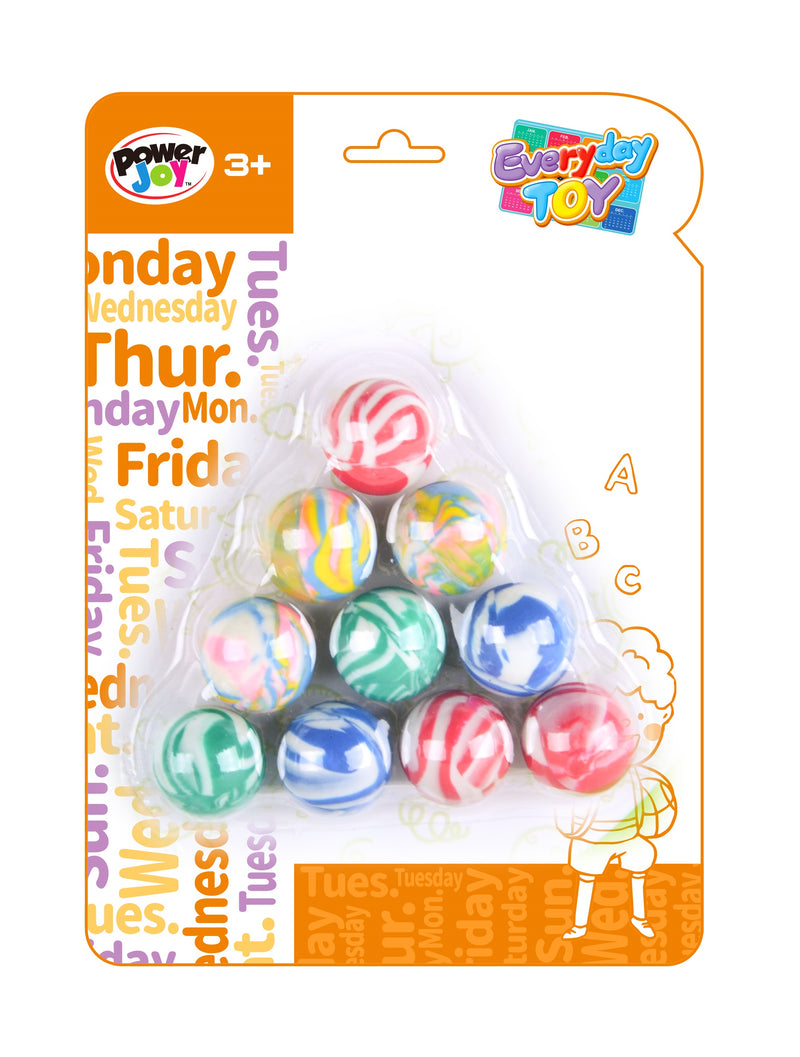Power Joy Everyday Bouncing Balls 10 Pieces, Colourful Bouncy Ball Play Set for Kids