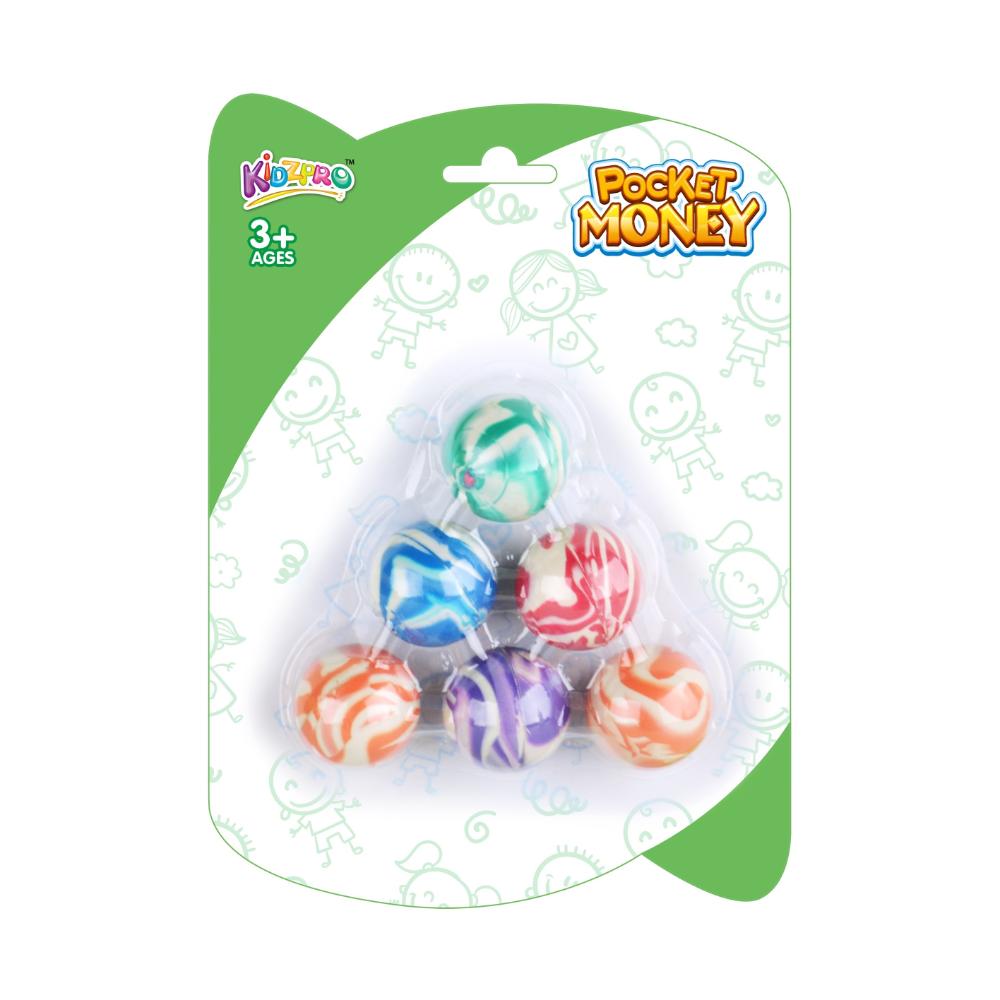 Kidzpro Colourful Bouncing Balls 6 Pieces, Multicolour Rubber Bouncy Ball Set for Kids, Ages 3+