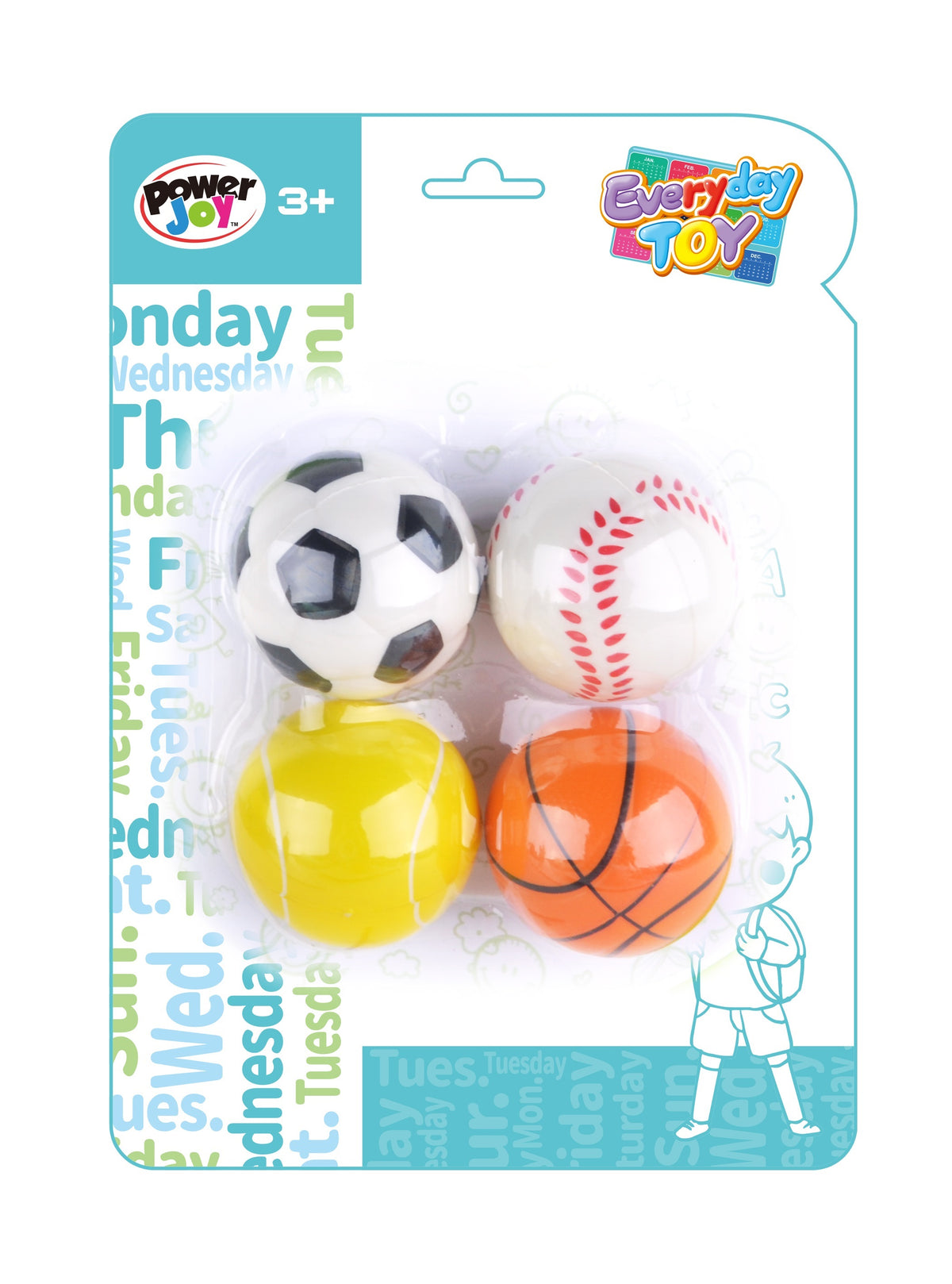 Power Joy Everyday PU Soft Ball Set for Kids - 4 Pieces
