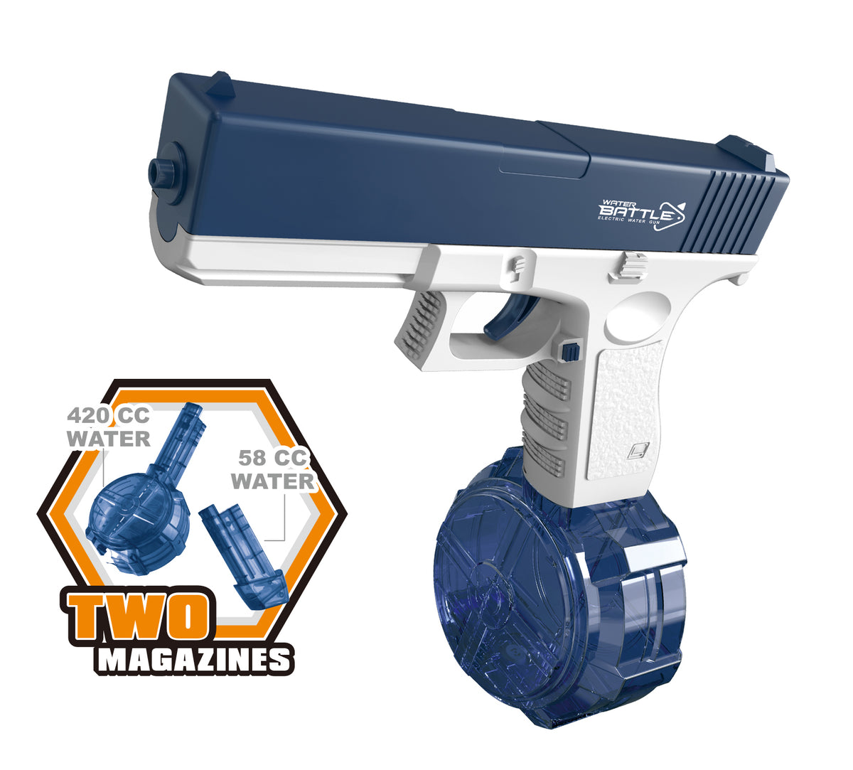 Power Joy Thunderstorm 1 Electric Water Gun - 32 ft Range & Dual Water Tank