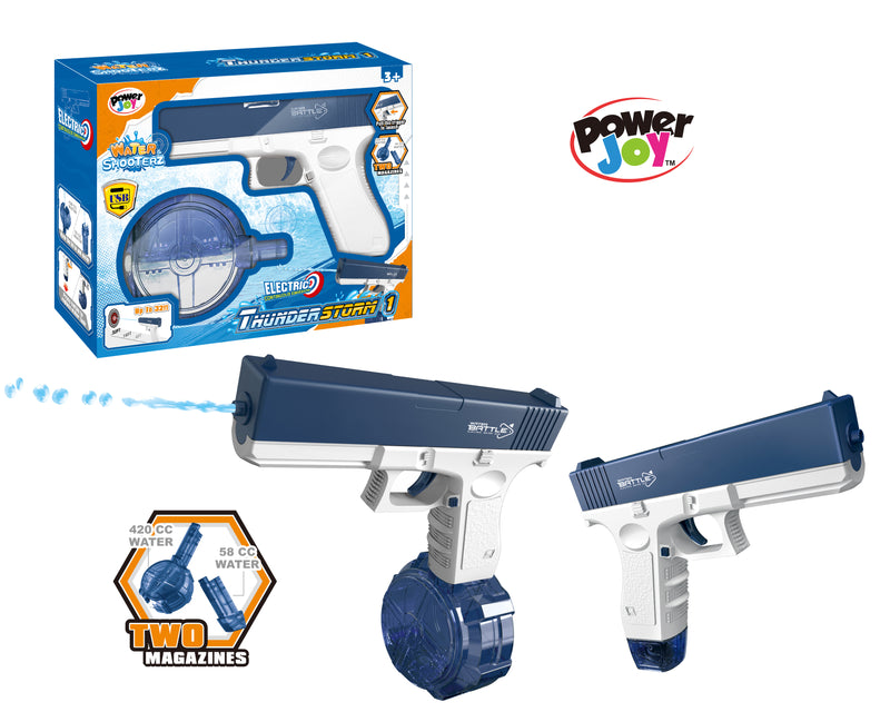 Power Joy Thunderstorm 1 Electric Water Gun - 32 ft Range & Dual Water Tank