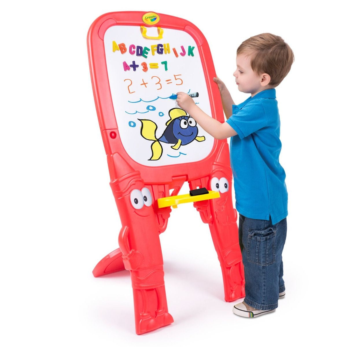 Crayola Qwikflip Double-Sided 2-in-1 Art Easel with Magnetic Whiteboard & Chalkboard