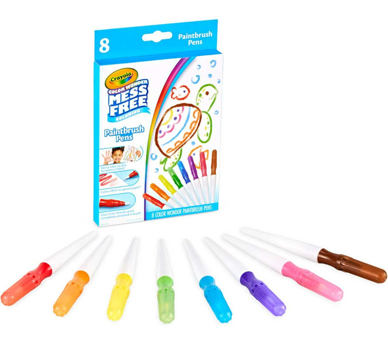Crayola Color Wonder Mess-Free Paintbrush Pens  8 Pack, Ages 3+