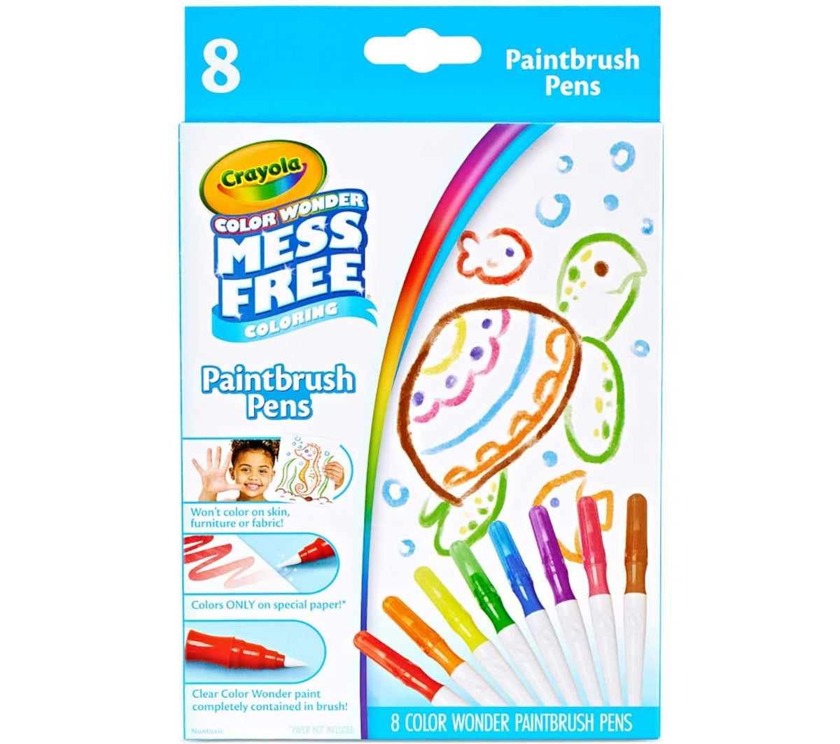 Crayola Color Wonder Mess-Free Paintbrush Pens  8 Pack, Ages 3+