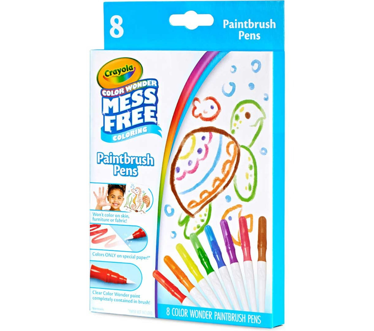 Crayola Color Wonder Mess-Free Paintbrush Pens  8 Pack, Ages 3+