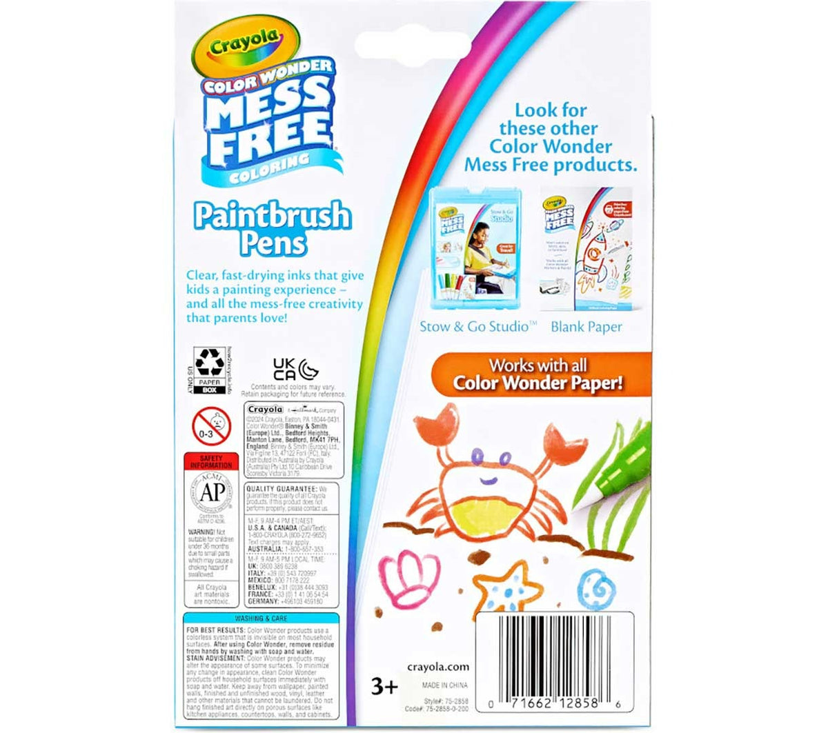 Crayola Color Wonder Mess-Free Paintbrush Pens  8 Pack, Ages 3+