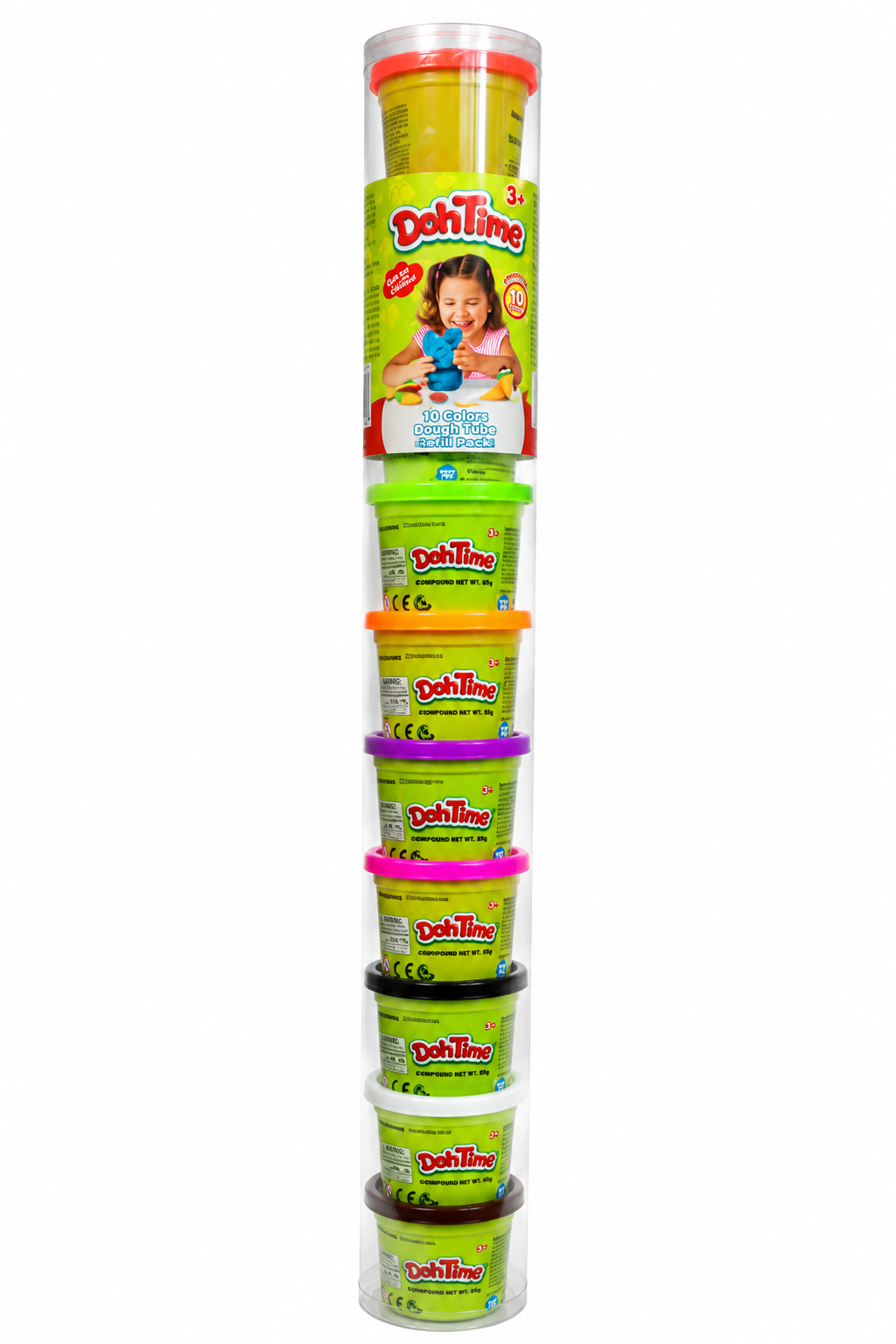 Dohtime Dough PVC Tube 30z 60cm -10 Pieces