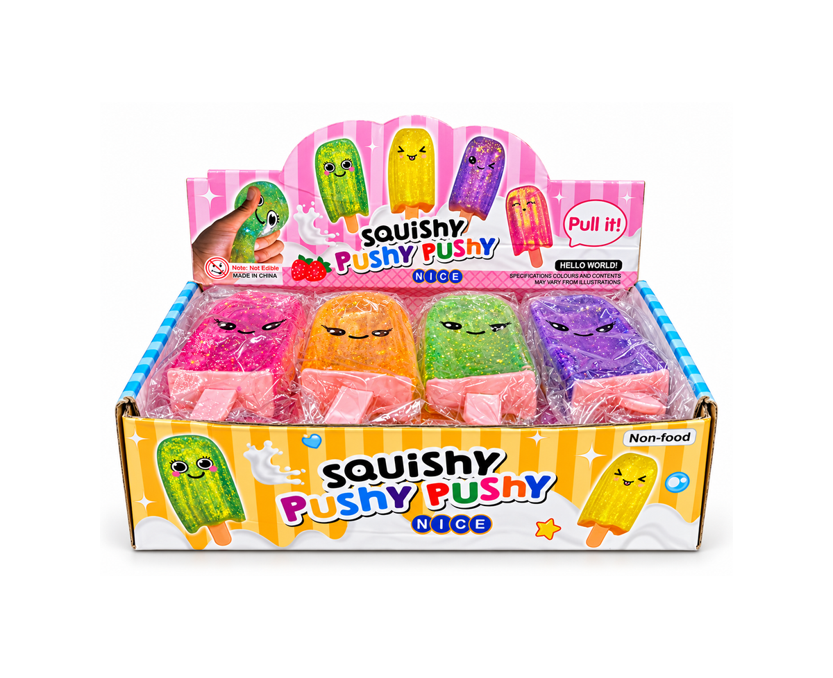 Squishy Pushy Pushy Popsicle Sensory Fidget Toy – Assorted Colours, Random Selection