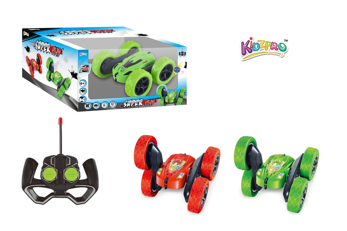 Kidzpro 2.4GHz RC Super Flip Stunt Car with Lights Toys for Kids Assorted Colors