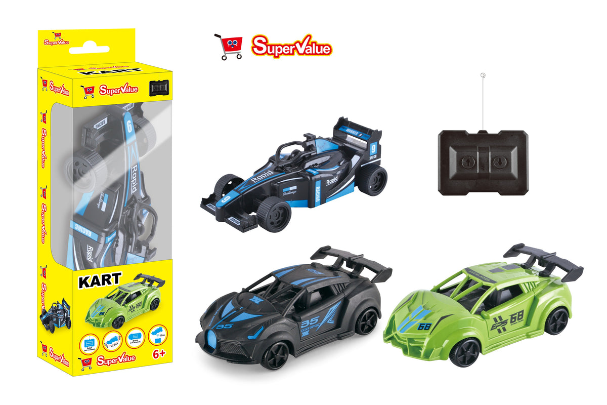Supervalue Battery-Operated RC Kart with 10 m Control Range Assorted Designs & Colours - Sold per piece