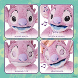 Disney Stitch Angel RealFX Palm Puppet Interactive Talking Plush Toy with Sounds & Animated Mouth