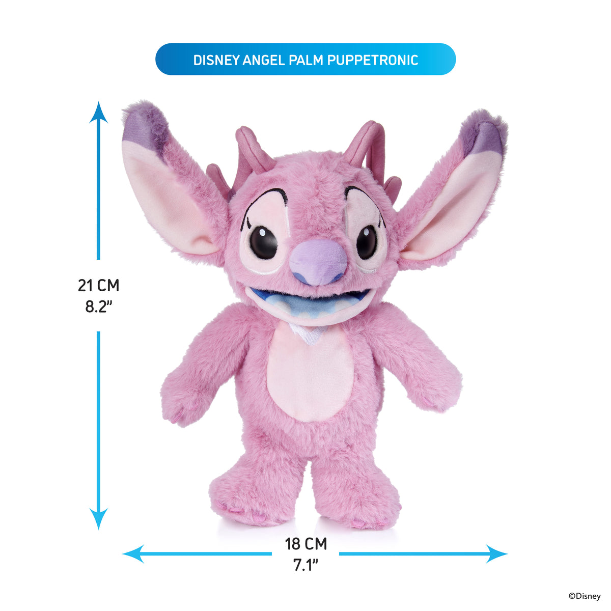 Disney Stitch Angel RealFX Palm Puppet Interactive Talking Plush Toy with Sounds & Animated Mouth