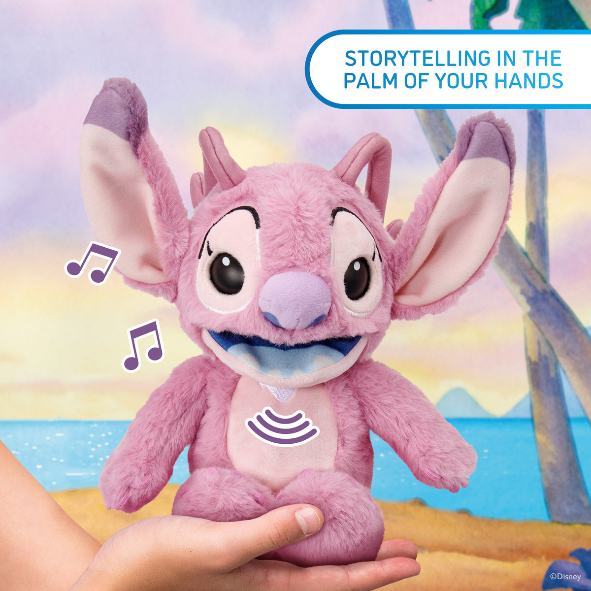 Disney Stitch Angel RealFX Palm Puppet Interactive Talking Plush Toy with Sounds & Animated Mouth