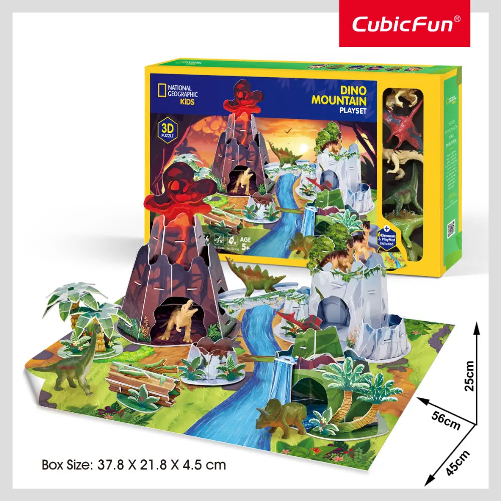 Ngeokids 3D Puzzle Dino Mountain Playset 54-pieces