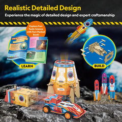 NGEO 3D Puzzle 2in1 Blast-Off Rocket & Racing Car 59pcs