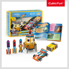 NGEO 3D Puzzle 2in1 Blast-Off Rocket & Racing Car 59pcs