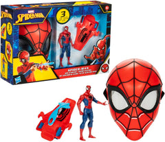 Marvel Spiderman Web Action Set  3-in-1 Spiderman Mask, Web Slinger & 6-Inch Figure